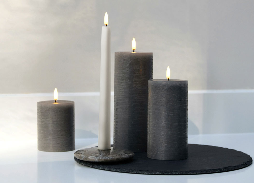 Uyuni Lighting new Grey flameless candle collection