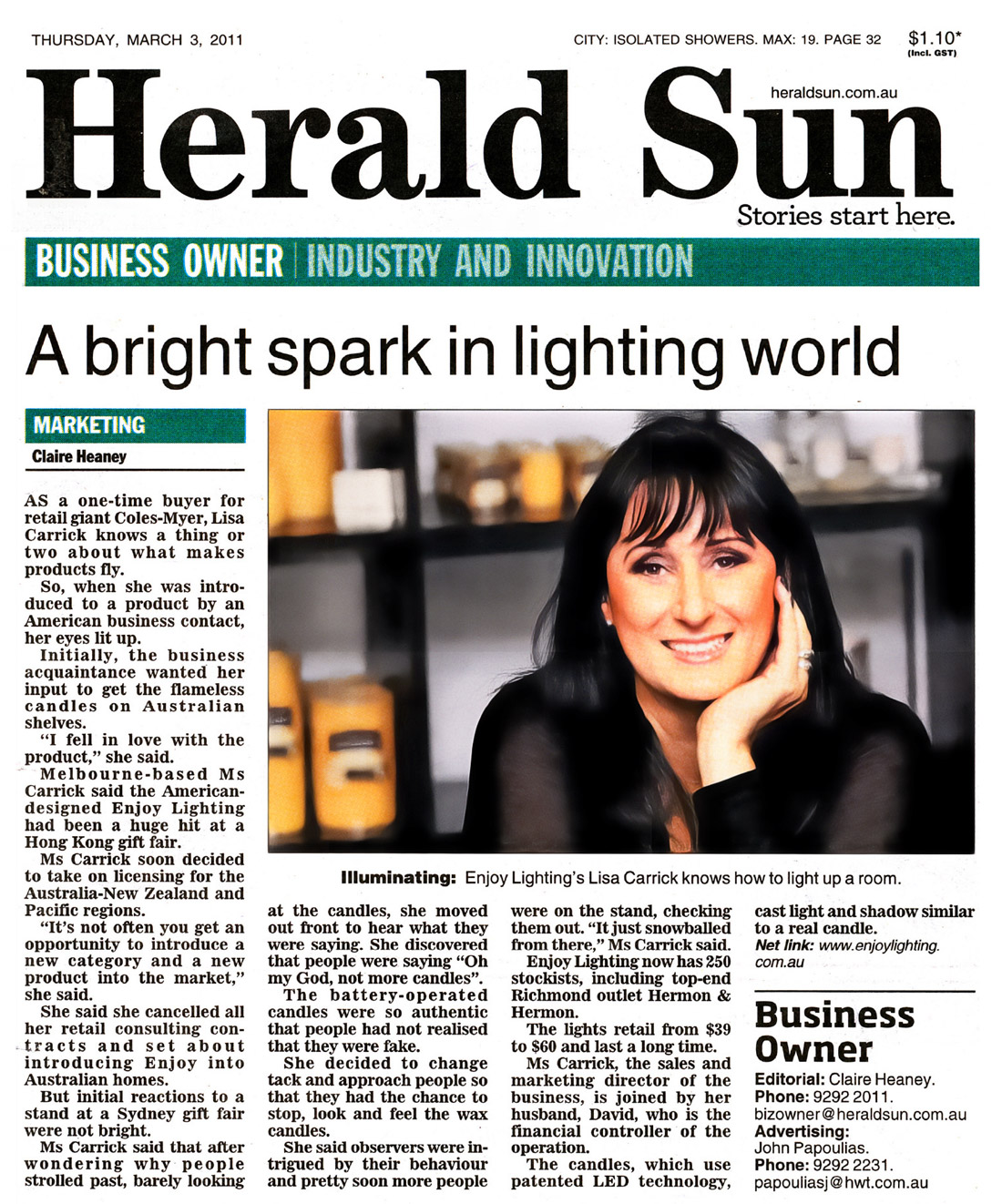 Herald Sun feature