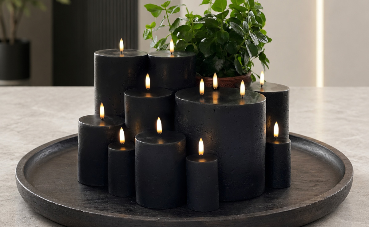 Uyuni Lighting Matte Black flameless candle collection 